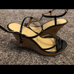 Black Patent Leather Wedges